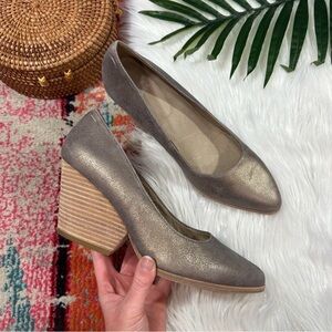 Elegant Metallic Block Heel Pumps
